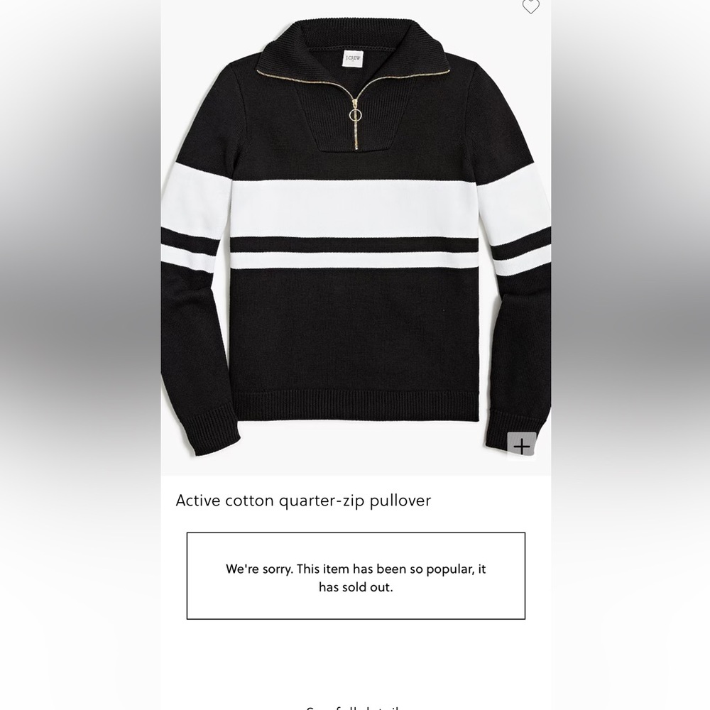 NEW / J.Crew factory Active cotton quarter-zip pullover